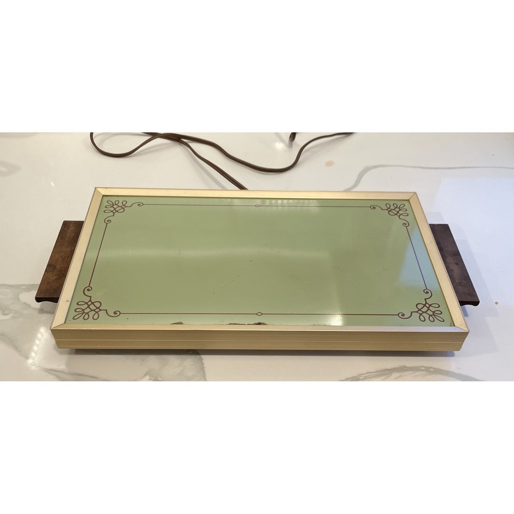 Vintage Cornwall‎ Electric Warming Tray  in Avocado Green With Box